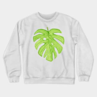 Watercolor Monstera Leaf Crewneck Sweatshirt